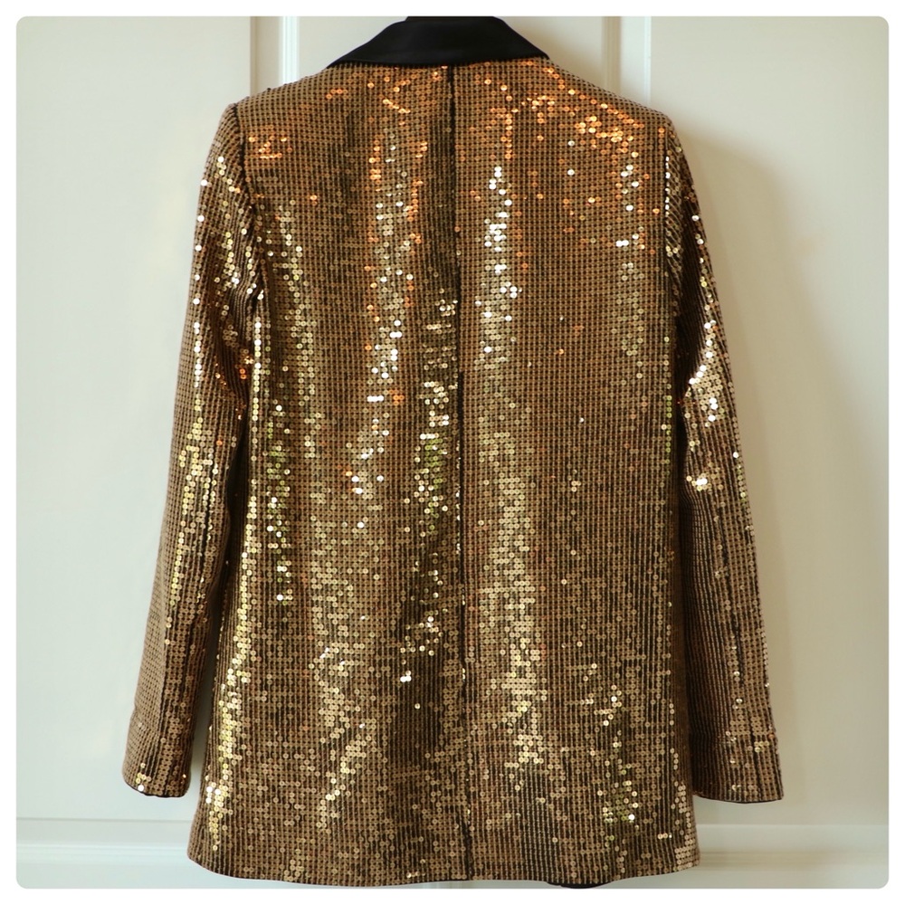 ALICE + OLIVIA Kylie Shawl Collar Sequin Jacket - Picture 12 of 15